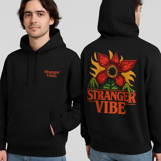 Stranger Vibe Retro Horror Graphic Oversized Hoodie – Unisex Streetwear