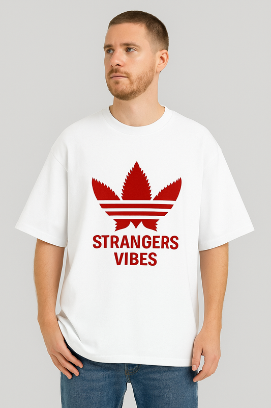 Strangers Vibes Oversized Graphic T-Shirt – Unisex Streetwear Edition