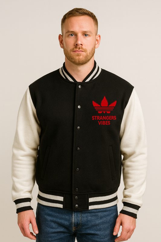 Retro Horror Christmas Unisex Varsity Jacket – Festive Monster Edition